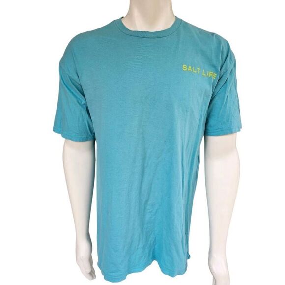 Salt Life XL T-Shirt Blue Graphic Tee Tuna Fish Way of the Waterman Cotton - Picture 2 of 6